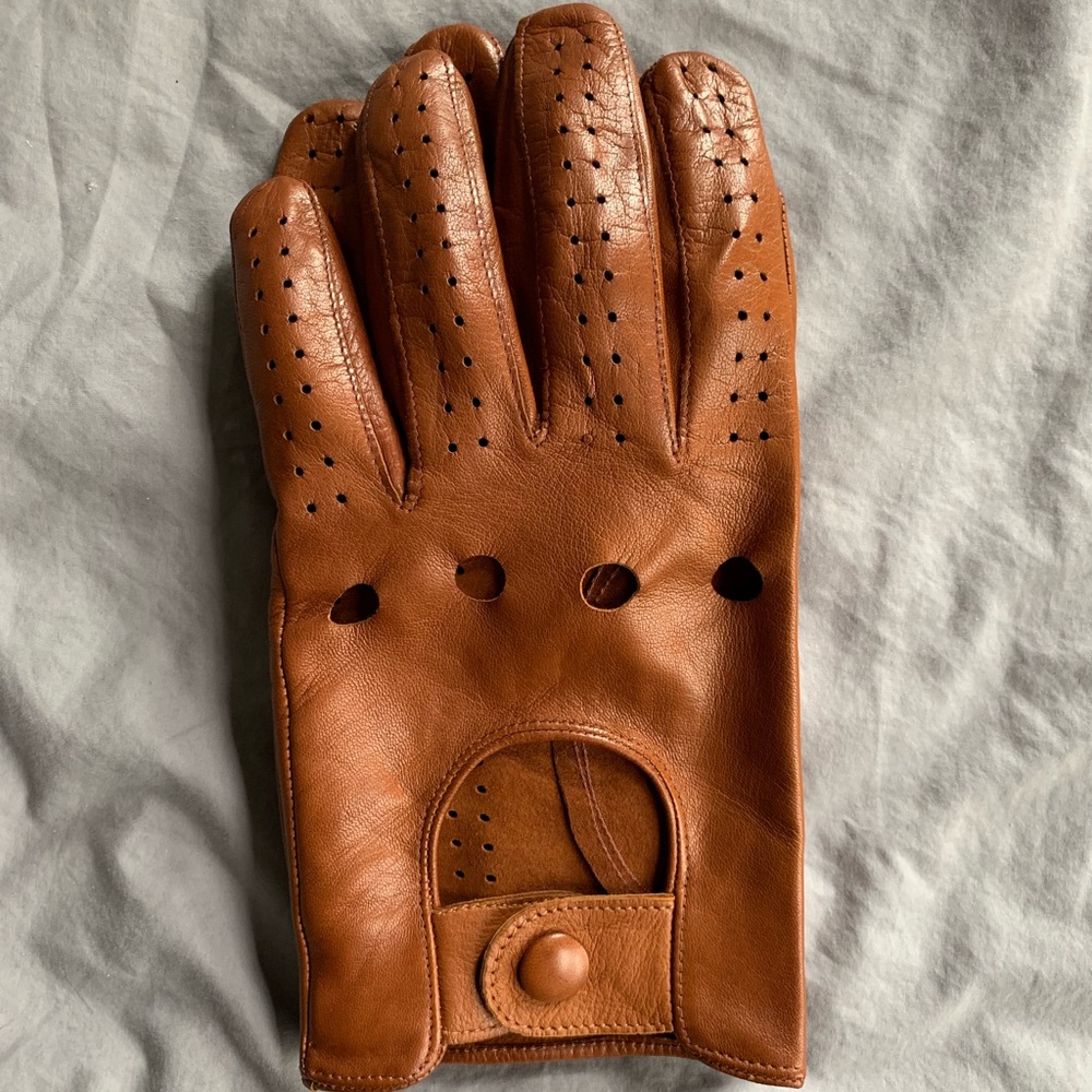 Fine Italian Leather Driving Gloves, Tan, Sermonta